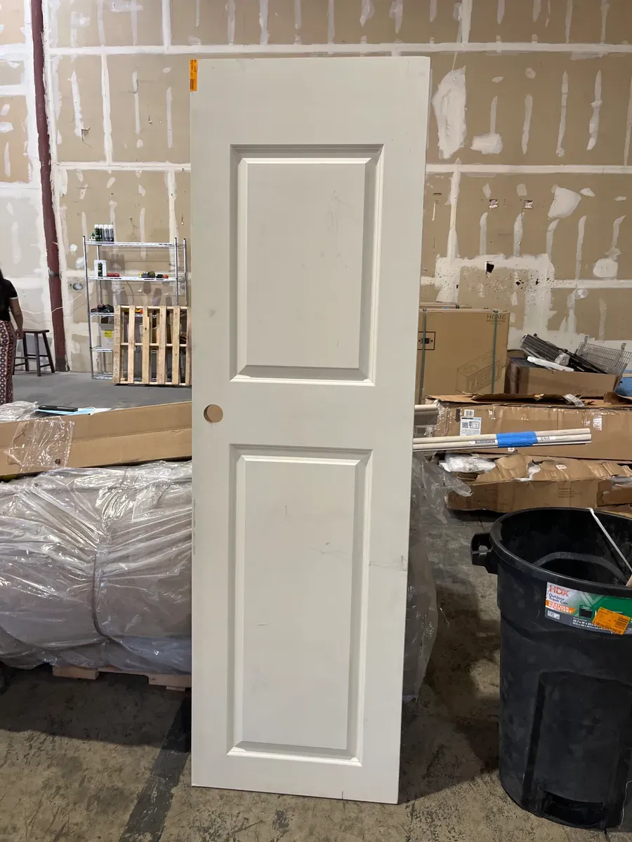 Logan 24in. x 80in. 2 Panel Hollow Core Primed White Composite Interior Door Slab - image 2