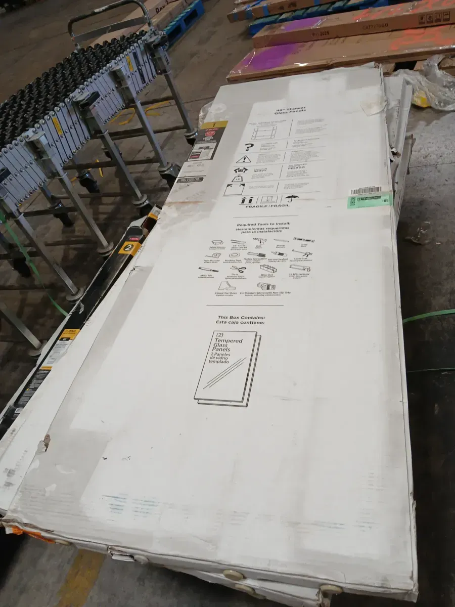 Delta 23.5 in. W x 67.8 in. H Sliding Shower Door Glass Panel in Rain Glass 44-48 - image 3