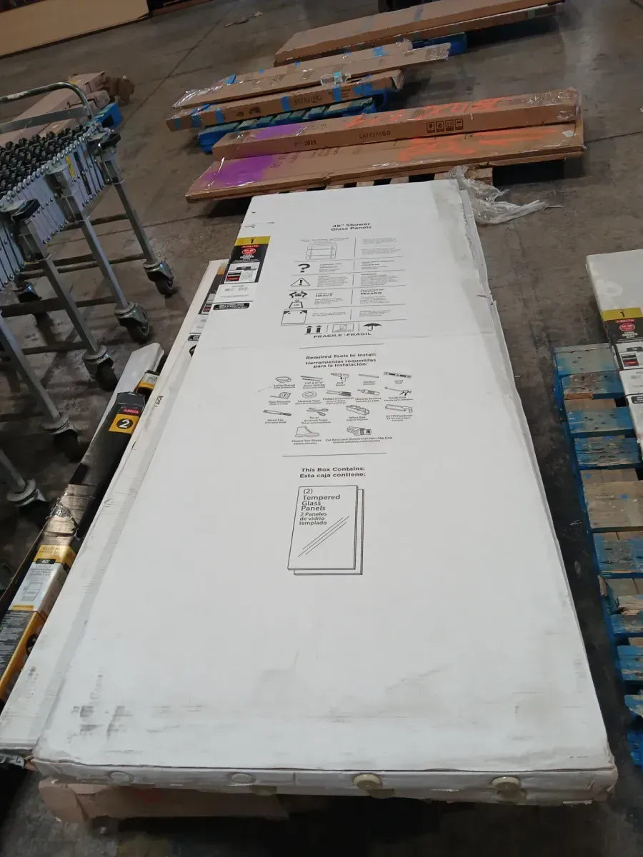 Delta 23.5 in. W x 67.8 in. H Sliding Shower Door Glass Panel in Rain Glass 44- 48 - image 3