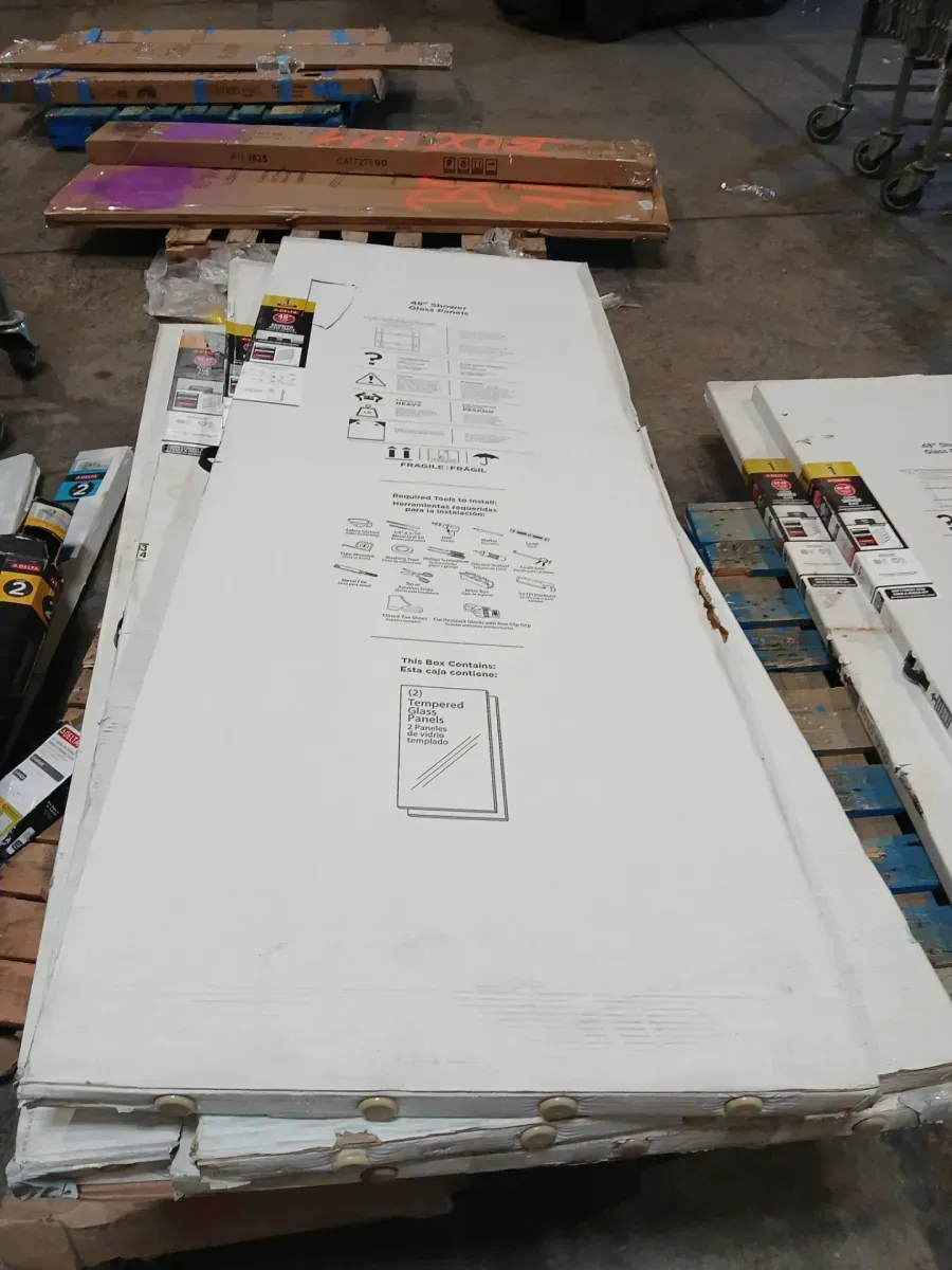 Delta 23.5 in. W x 67.8 in. H Sliding Shower Door Glass Panel in Rain Glass 44 - 48  - image 2