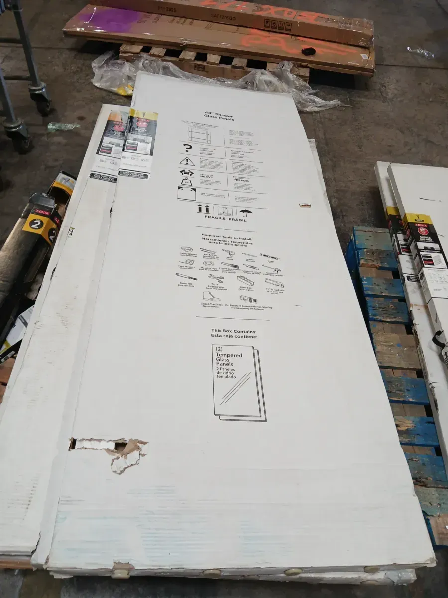Delta 23.5 in. W x 67.8 in. H Sliding Shower Door Glass Panel in Rain Glass 44- 48 - image 2
