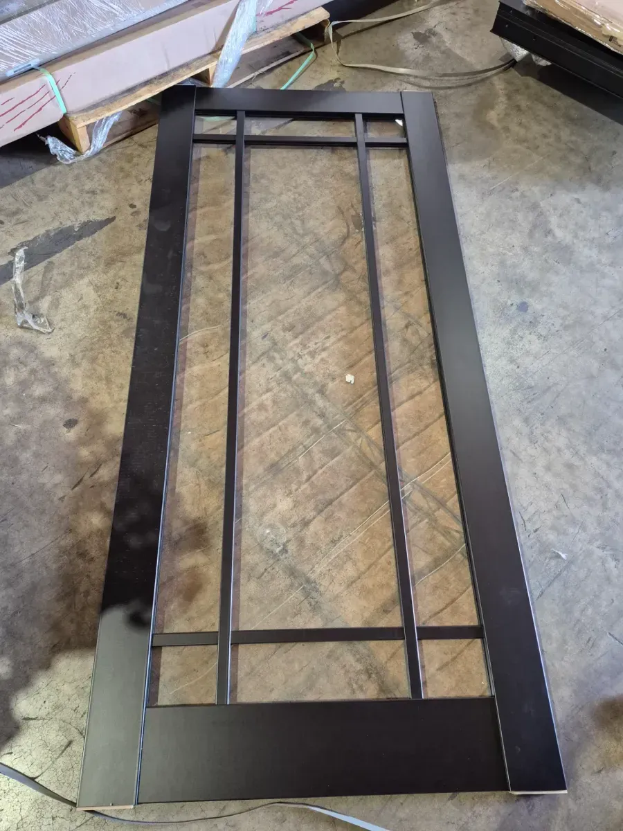 **dont have the handle **72 in. x 80 in. 2 Panel Black Matte Finished Solid Wood Door with Hardware - image 2