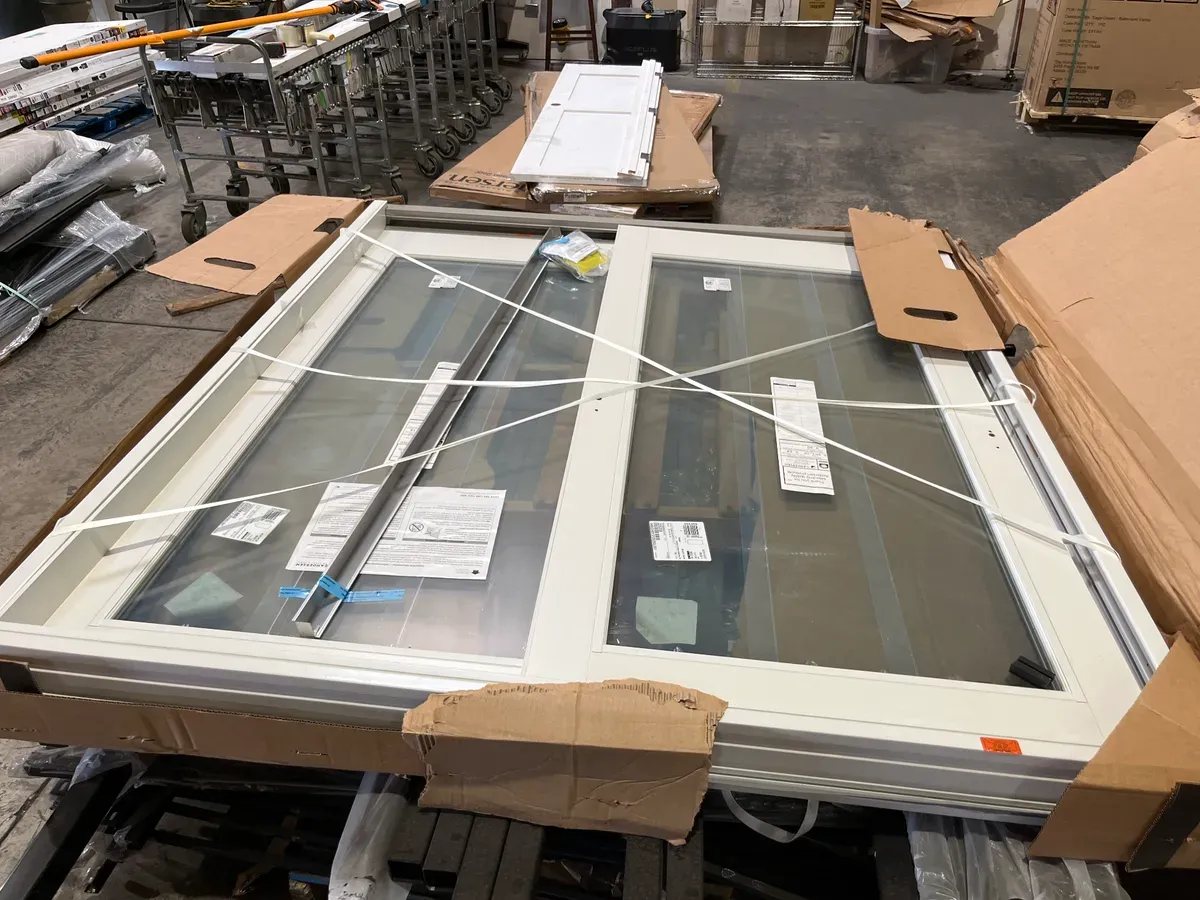 71-1/4 in. x 79-1/2 in. 400 Series White Left-Hand Frenchwood Gliding Patio Door with Pine Interior, Frame Kit - image 2