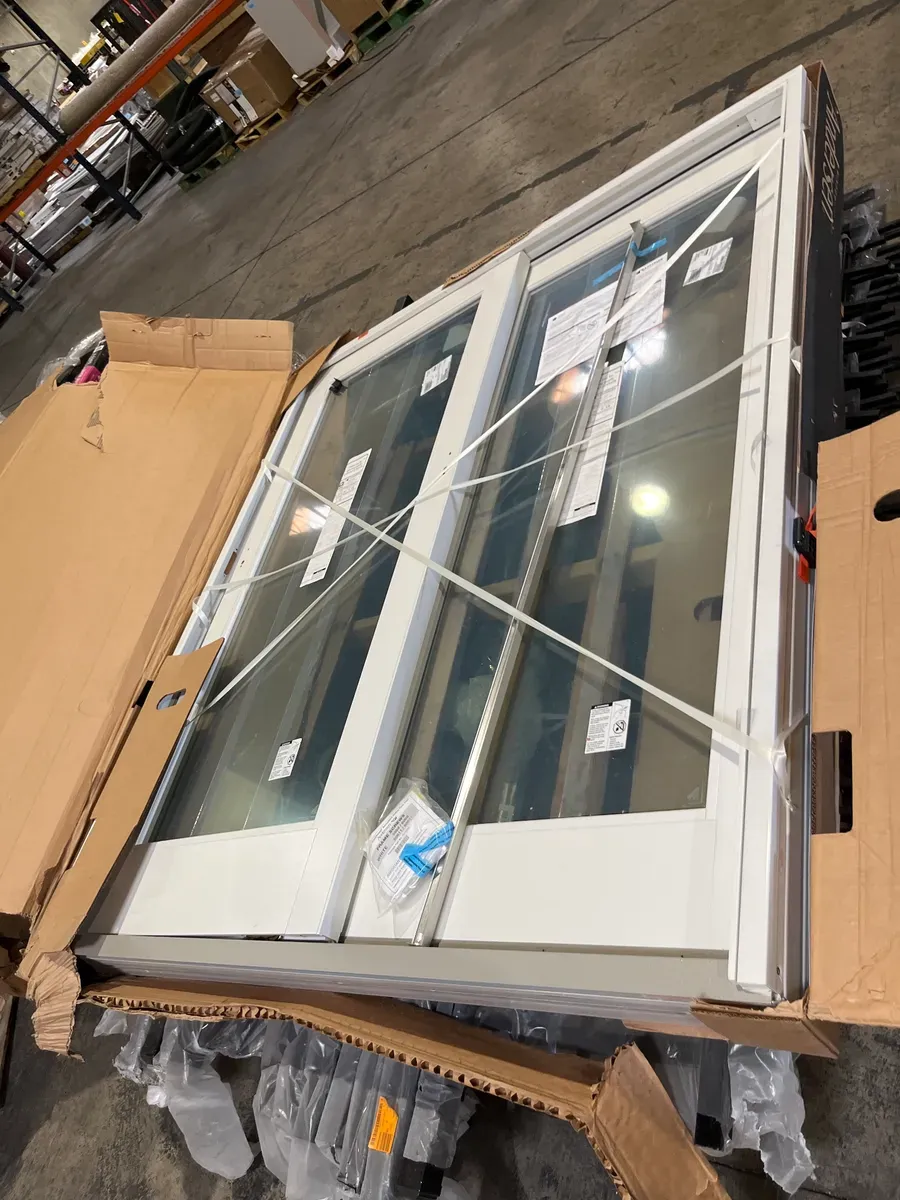 71-1/4 in. x 79-1/2 in. 400 Series White Left-Hand Frenchwood Gliding Patio Door with Pine Interior, Frame Kit - image 3