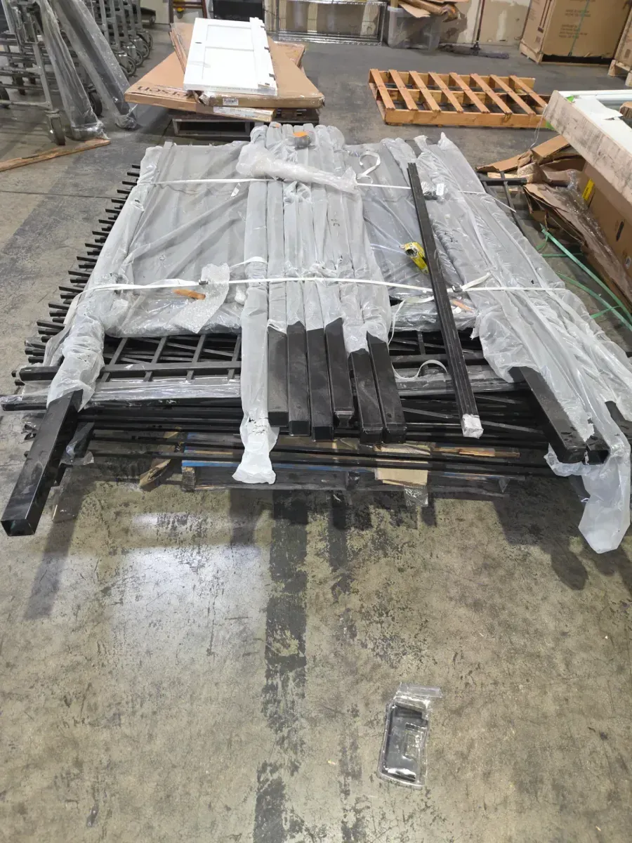 ***Pallet of 14 Metal Fence Posts and 10 Rust-Resistant Fence Panels for the Garden***2 in. x 2 in. x 8 ft. Steel Flat Top Blank Metal Fence Post with Post Cap (T pack)6 ft.x 6 ft. Heavy Duty Spaced Bar Fiat Top Flat Metal Fence Panel, Anti-Rust Garden Fence Panel (Single Panel) - image 3
