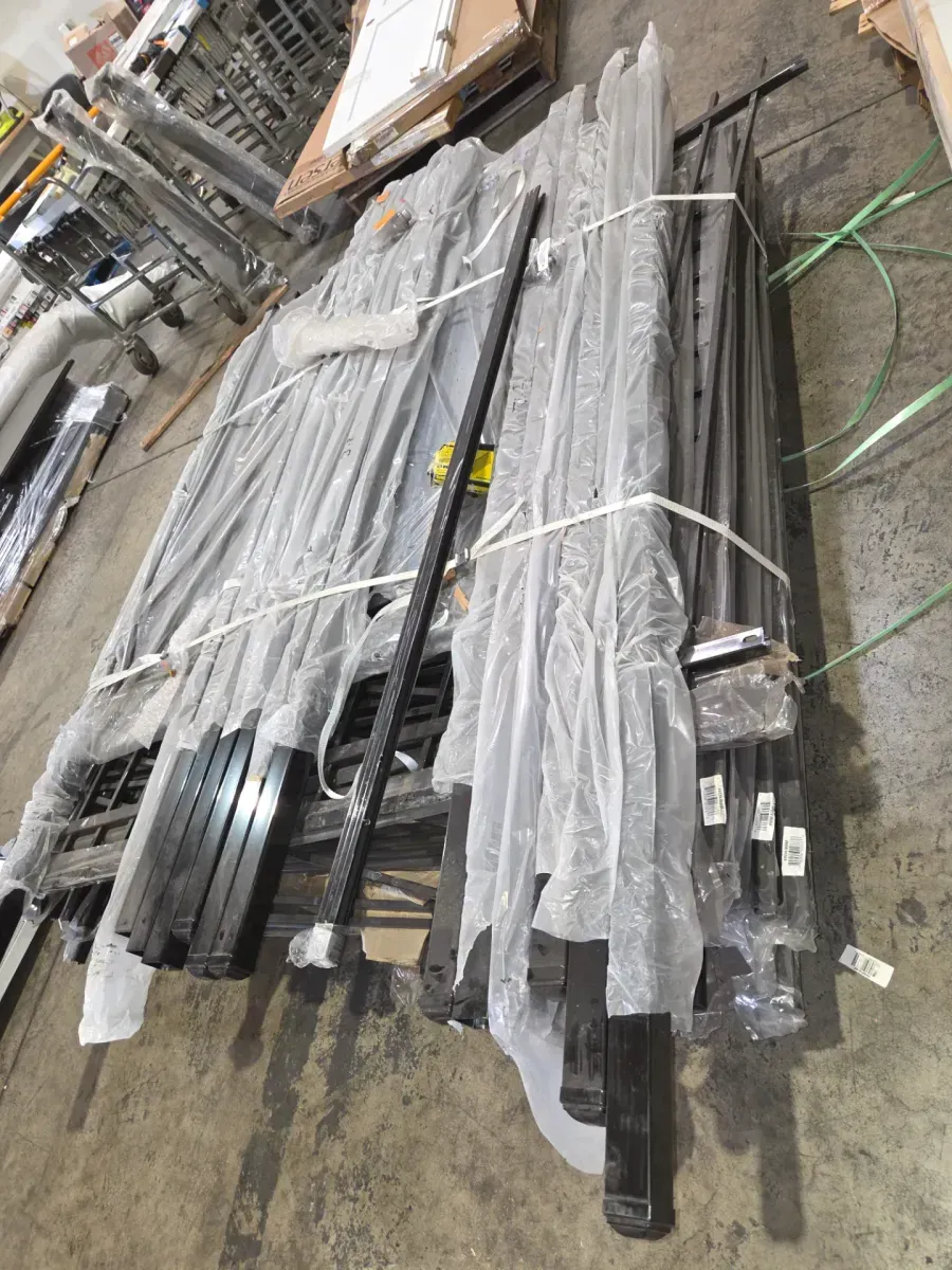 ***Pallet of 14 Metal Fence Posts and 10 Rust-Resistant Fence Panels for the Garden***2 in. x 2 in. x 8 ft. Steel Flat Top Blank Metal Fence Post with Post Cap (T pack)6 ft.x 6 ft. Heavy Duty Spaced Bar Fiat Top Flat Metal Fence Panel, Anti-Rust Garden Fence Panel (Single Panel) - image 4