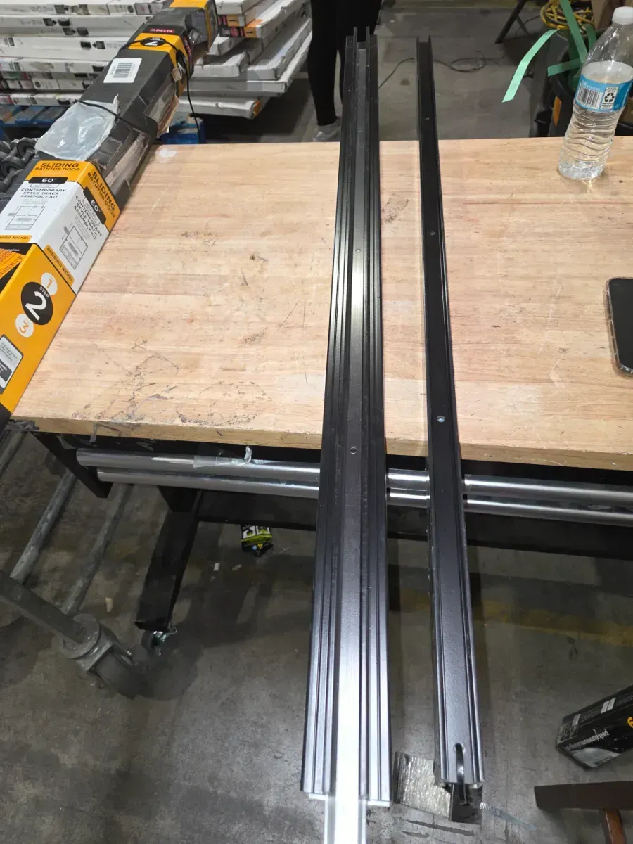 *** pack of 2*** 4 ft. Black Aluminum Deck Railing Hand and Base Rail for 42 in. high system - image 2