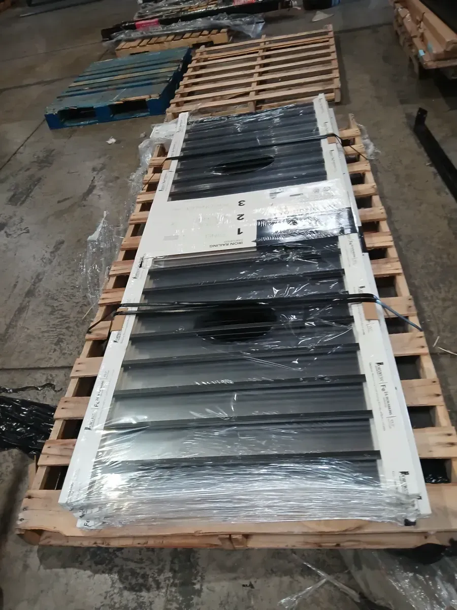 *** Pack of 6 *** Fe26 34 in. H x 8 ft. W Black Steel Rail Panel - image 2