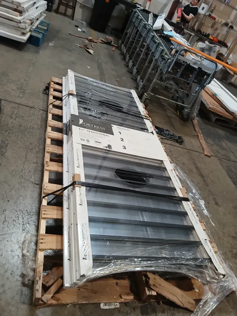 *** Pack of 6 *** Fe26 34 in. H x 8 ft. W Black Steel Rail Panel - image 3
