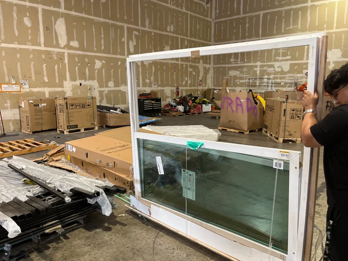 70 Series 72 in. x 80 in. White Reversible Handing Vinyl Sliding Patio Door, Low-E Glass, DP30 - image 3