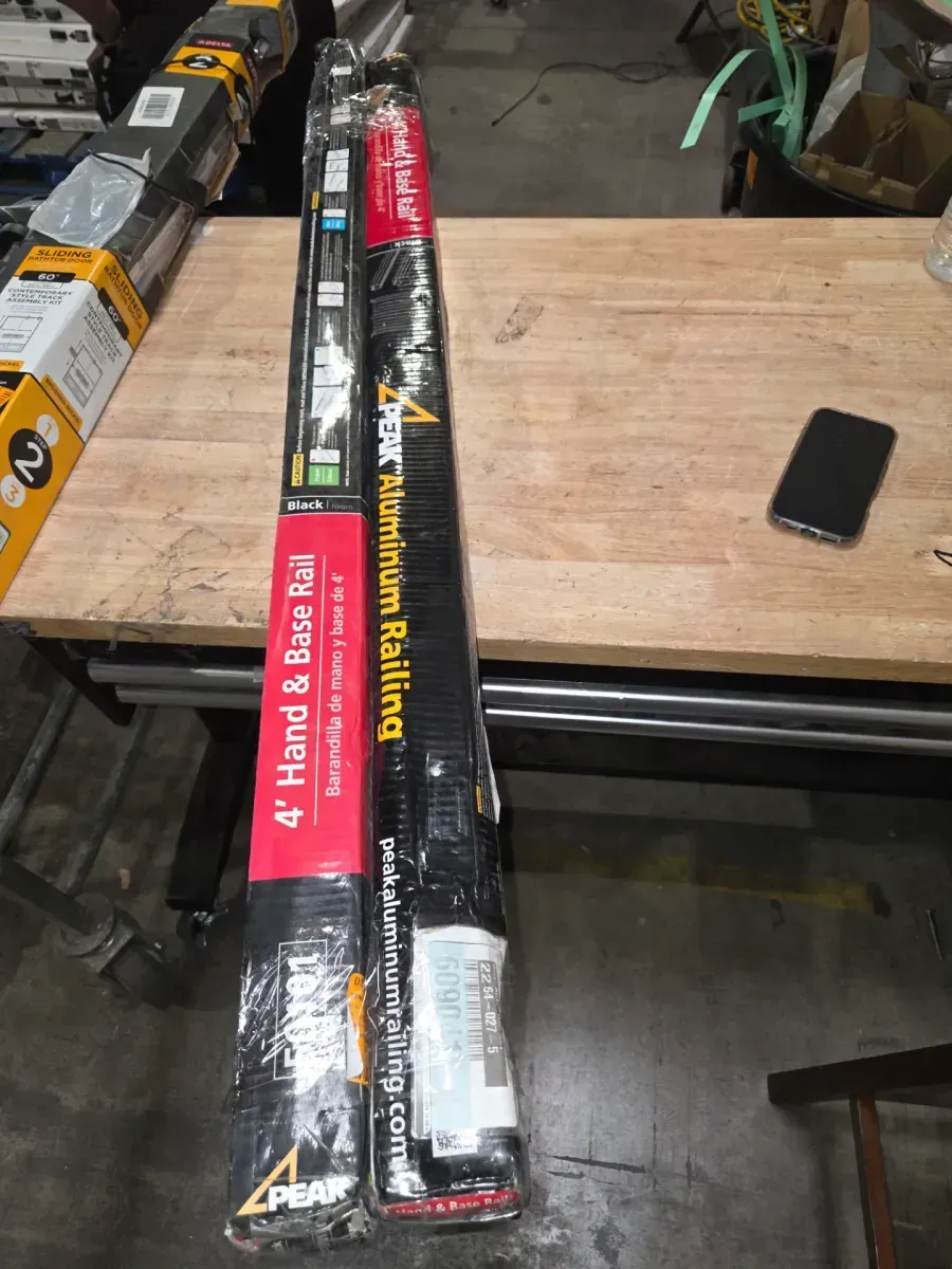 *** pack of 2*** 4 ft. Black Aluminum Deck Railing Hand and Base Rail for 42 in. high system - image 4
