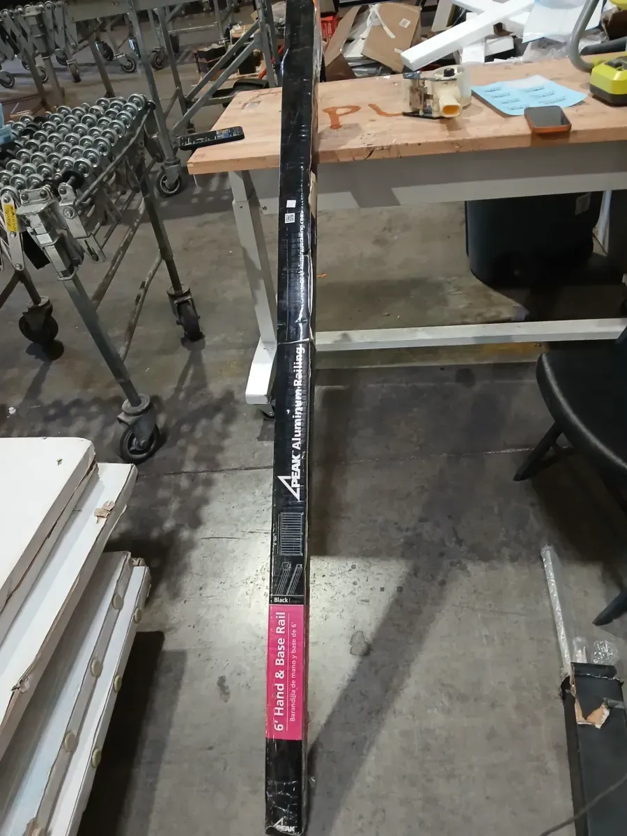 6 ft. Black Aluminum Deck Railing Hand and Base Rail for 42 in. High System - image 3