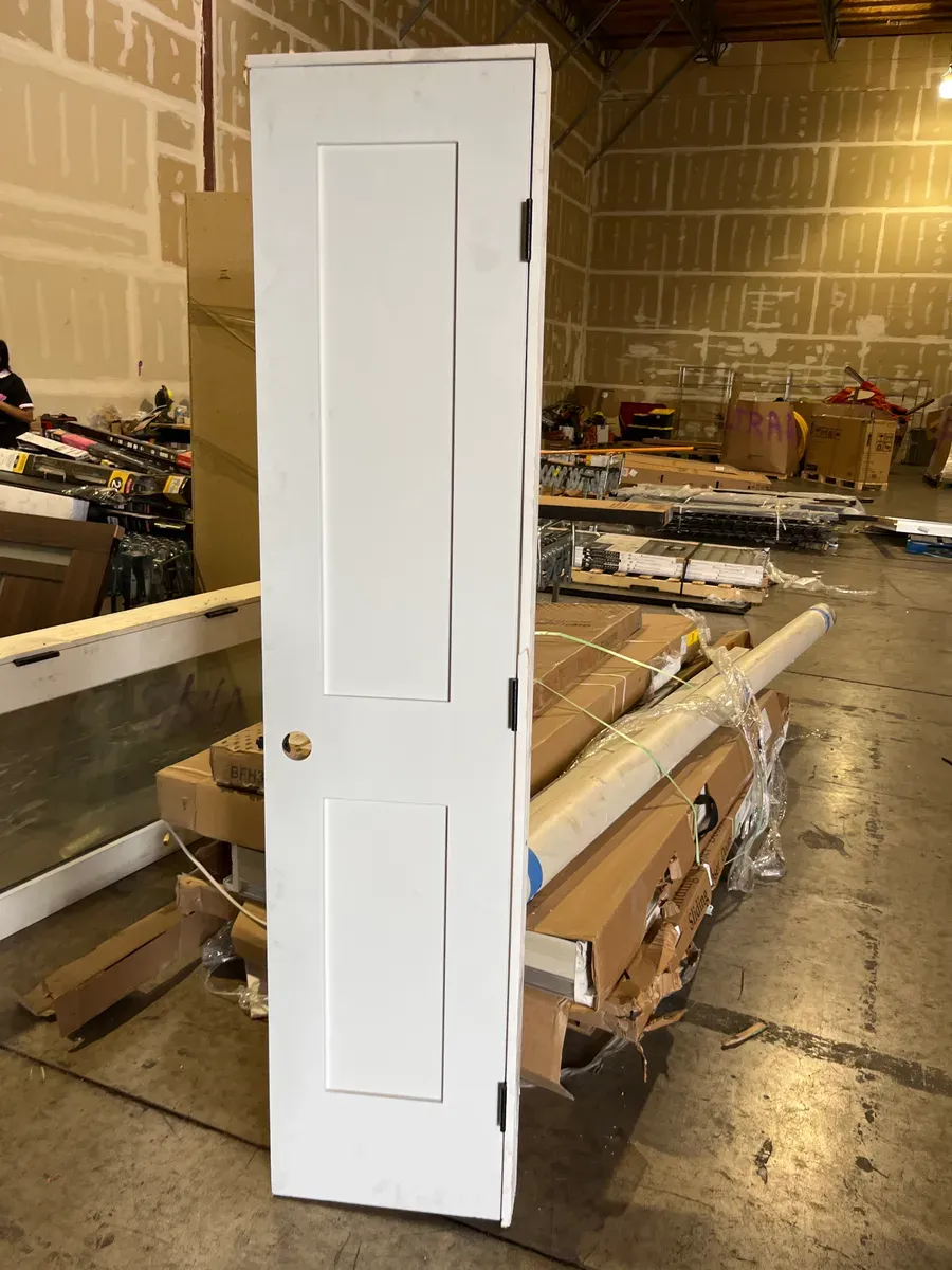 80 in. H x 18 in. W Colonial 2-Panel White Solid Core Wood Interior Door Slab with Bore Hole - image 4