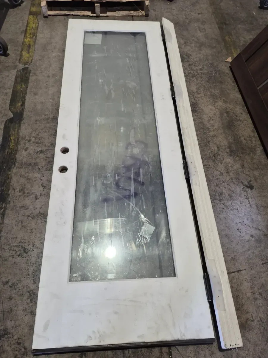 Palisade 32 in. x 96 in. FullLite Clear Impact Glass LHOS Primed Fiberglass Prehung Front Door with 6-9/16 Frame - image 2