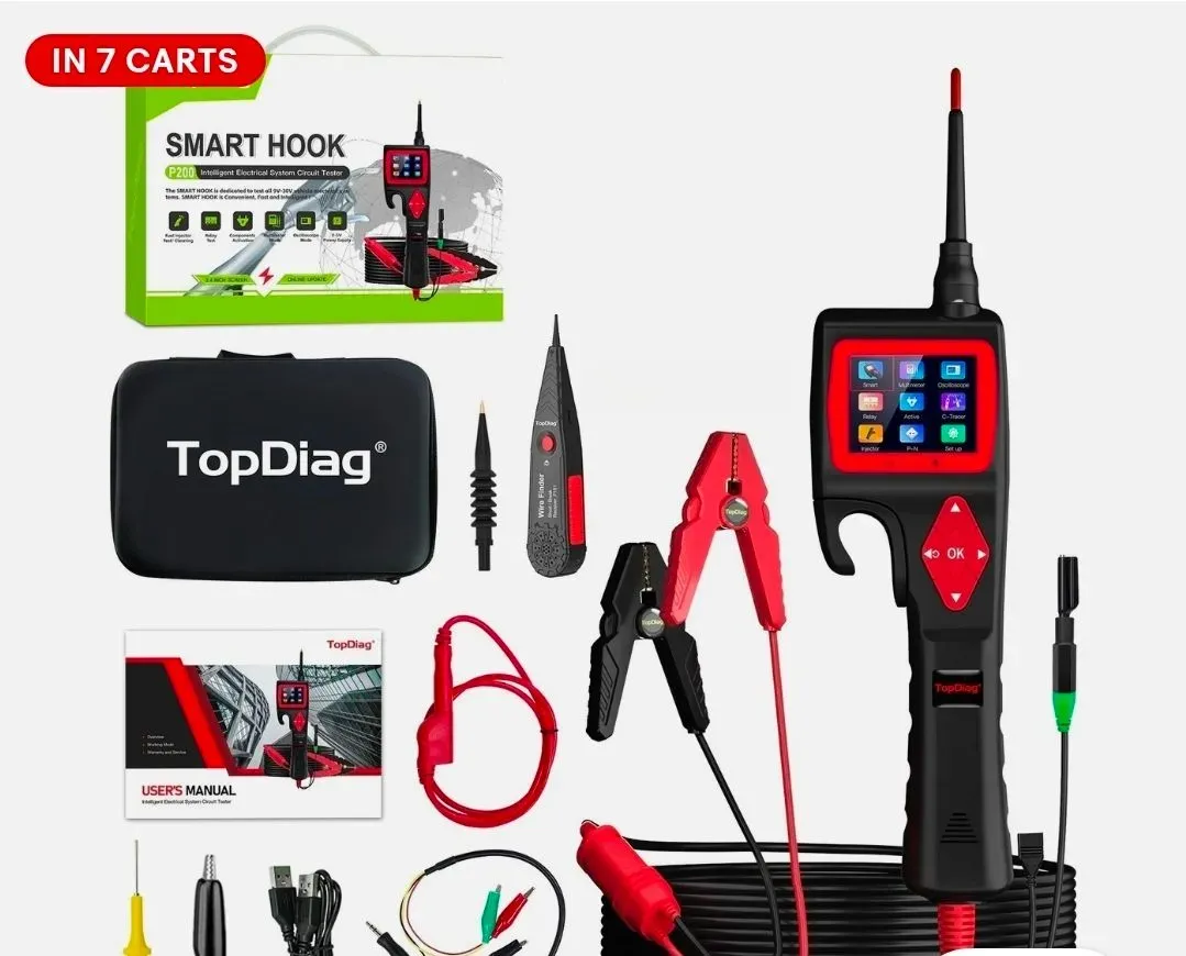 TopDiag P200 Smart Hook Power Probe Car Circuit Analyzer 9V-30V Injector Tester - image 1