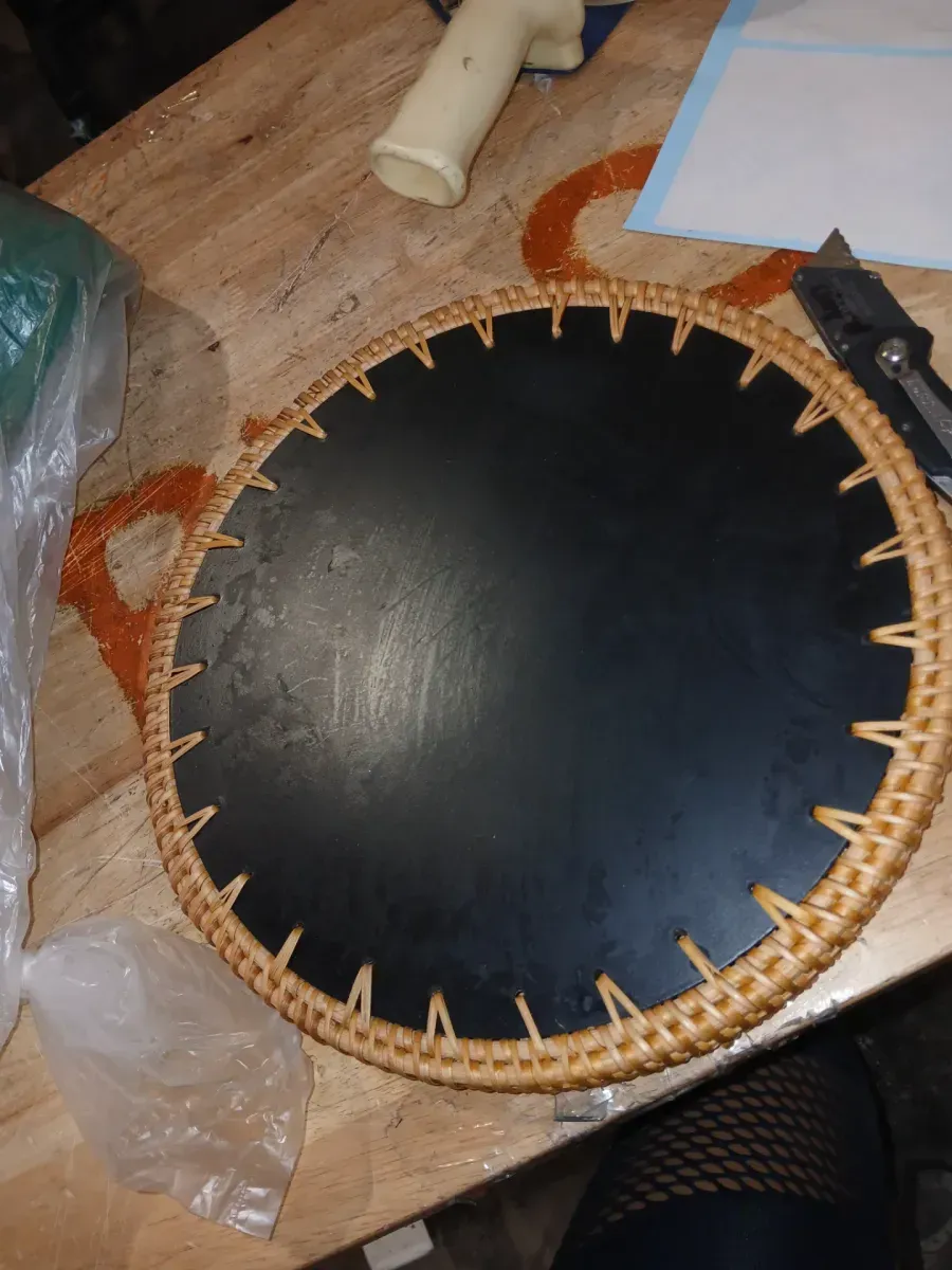 30cm Round Rattan Tray with Mother of Pearl Inlay for Home Decor Coffee Bread Fruit Food Storage Table Decoration - image 3