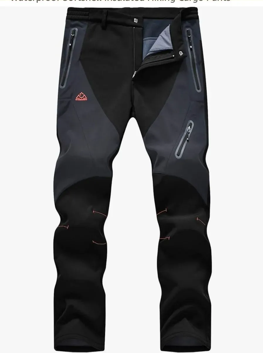 *** Size XXL *** YSENTO Men's Fleece Lined Ski Snow Pants Winter Waterproof Softshell Insulated Hiking Cargo Pants - image 1