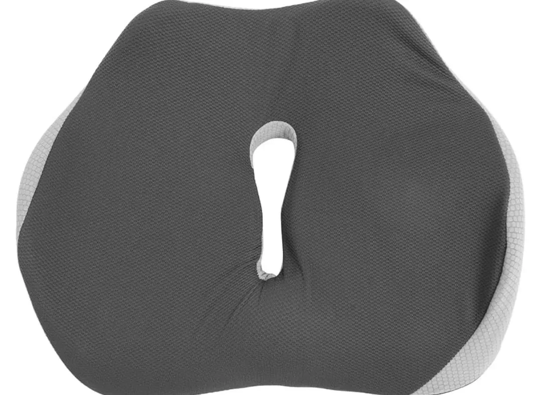 Seat Cushion, Memory Foam Slow Rebound Breathable Office Chair Cushion Tailbone Pain Relief Cushion for Long Sitting Low Back Car Driving (Grey and Blue)  - image 1