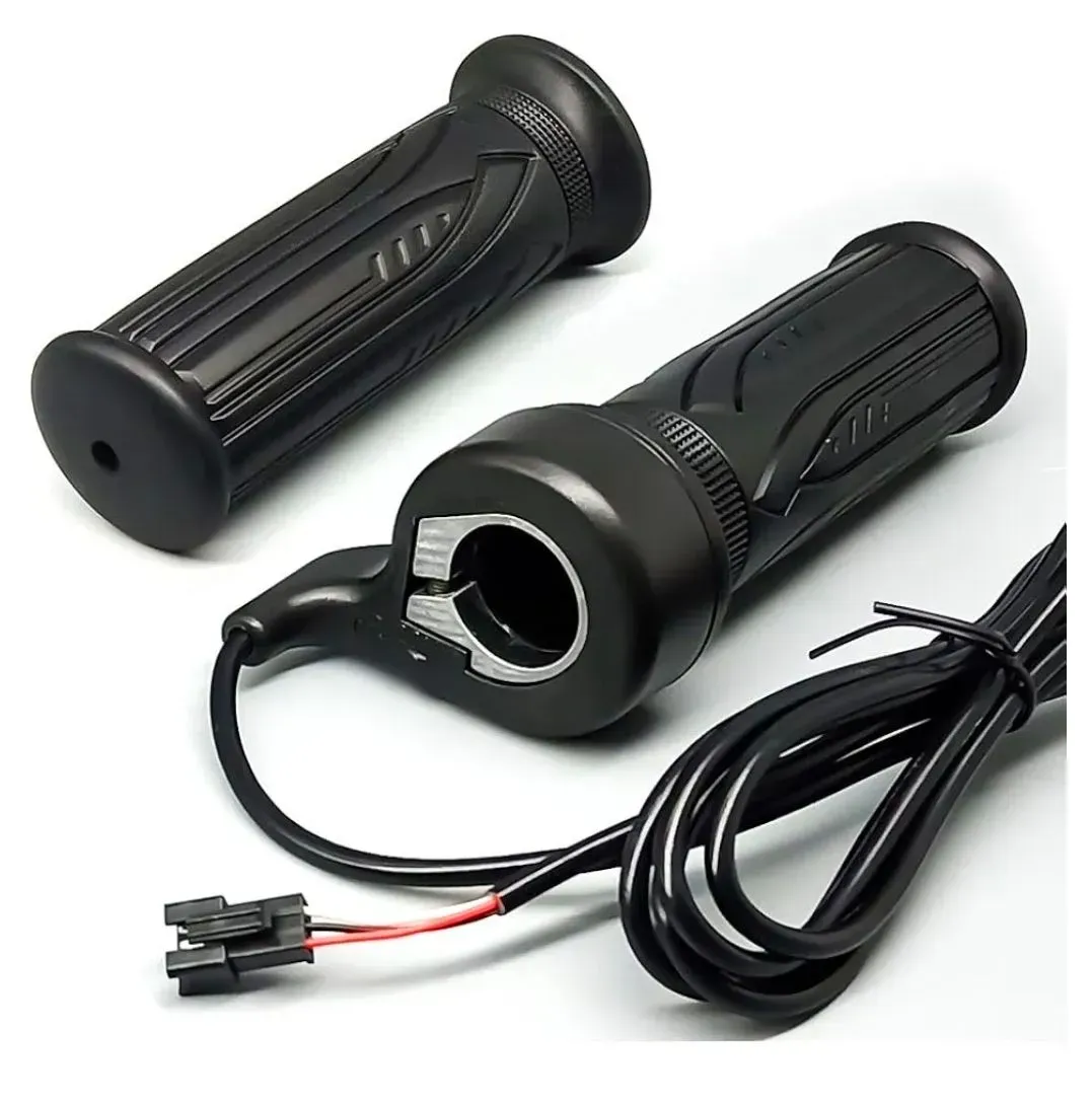 Electric Bike Full Twist Throttle Right Handle Throttle 24V 36V 48V 60V 72V with 3 pin Waterproof/SM Connector for EBike or Folding Electric Scooter - image 1