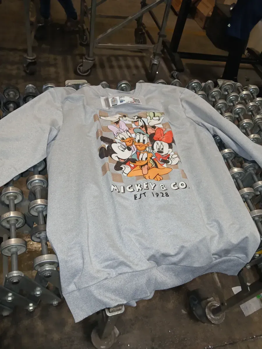 Retro Mickey and Friends sweatshirt with group photo – grey, medium size - image 3