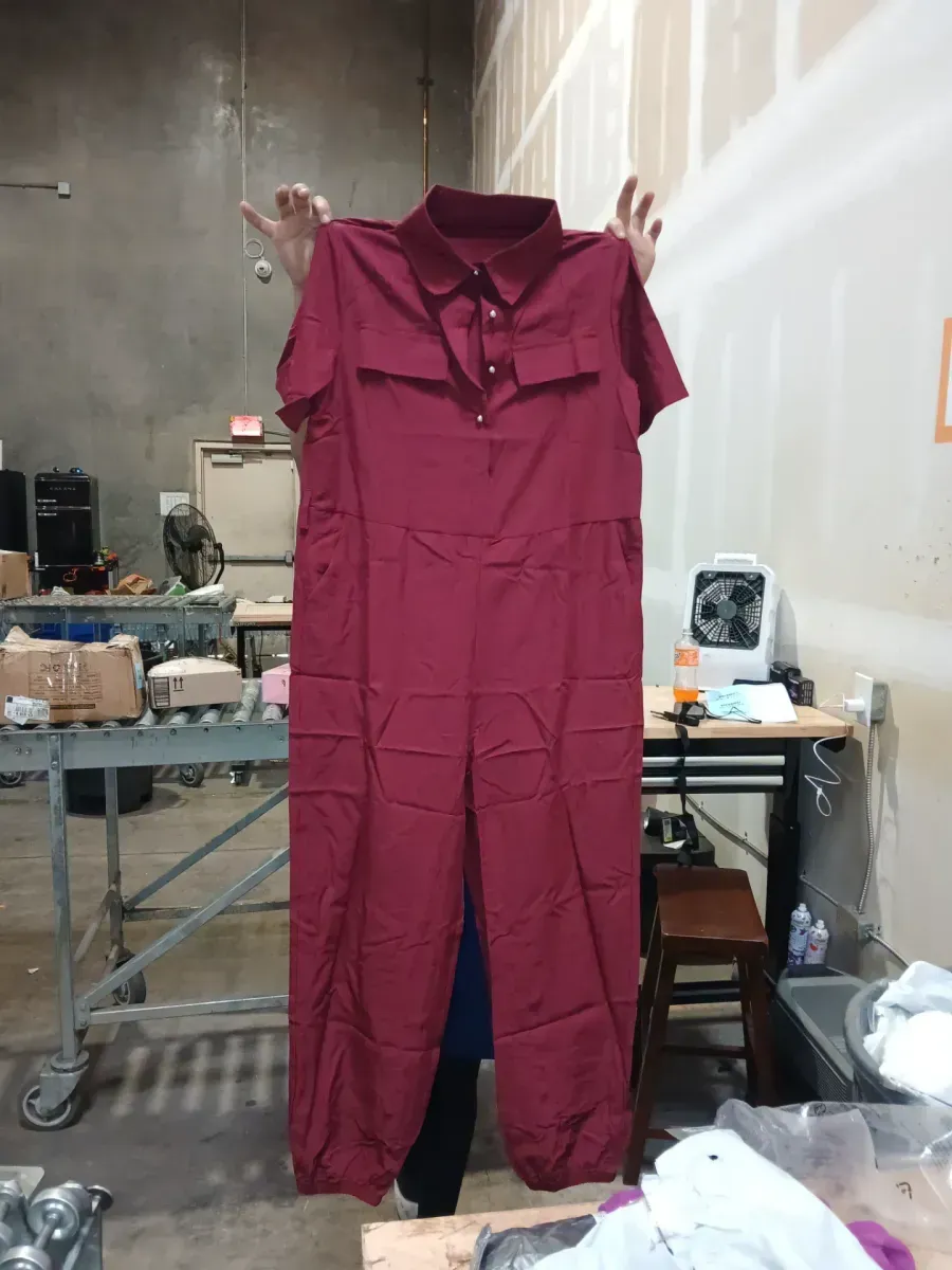 *** Size large  *** Short Sleeve Burgundy Boilersuit - image 3