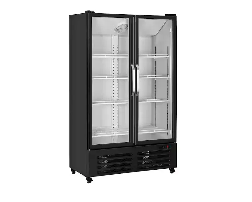 *** It has a dent on the bottom*** Commercial Merchandiser Refrigerator 26.69 Cu. Ft Double Glass Door Display 8 Adjustable Shelves 2025 Upgrade Black - image 2