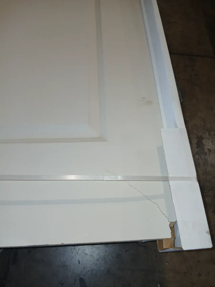 *** with frame *** 32 in. x 80 in. 2 Panel Squaretop Right Hand Solid Core White Primed Molded Single Prehung Interior Door w/Bronze Hinges - image 2