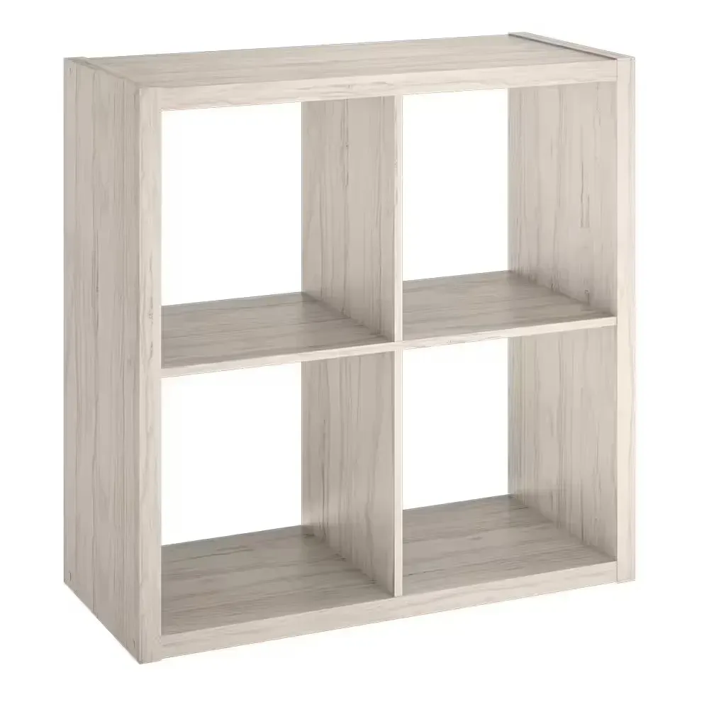 30 in. H x 29.84 in. W x 13.50 in. D Bleached Walnut Wood Large 4-Cube Organizer - image 1