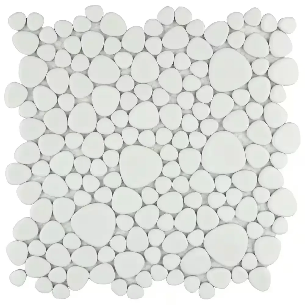 Pebble White 11 in. x 11 in. Porcelain Mosaic Tile (8.6 sq. ft./Case) - image 1