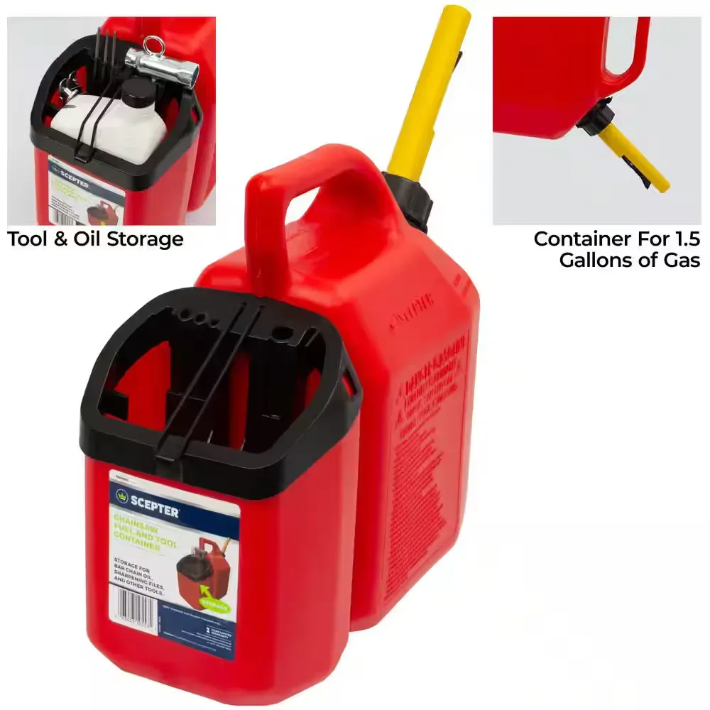 1.5 Gal. Gas Can with Chainsaw Tool Storage Compartment - image 2