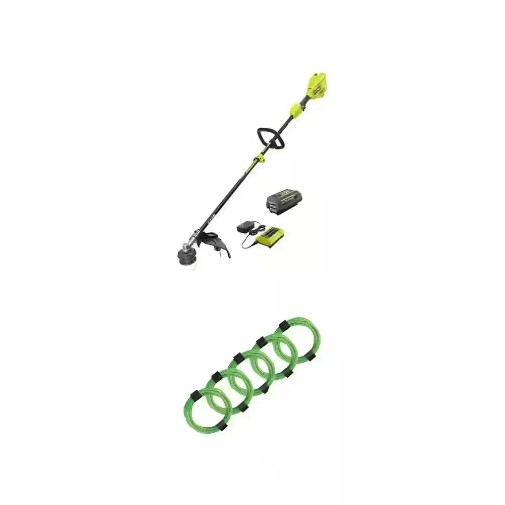 ***It is dirty.***Without charger***40V 15 in. Cordless String Trimmer with 4.0 Ah Battery and Charger and 0.080 in. x 16 ft. Spiral Line (5-Pack) - image 1