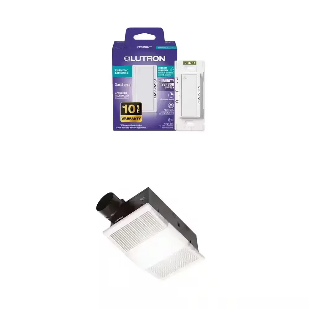 Lutron Humidity Sensor Switch and Bathroom Exhaust Fan with Light Kit - image 1