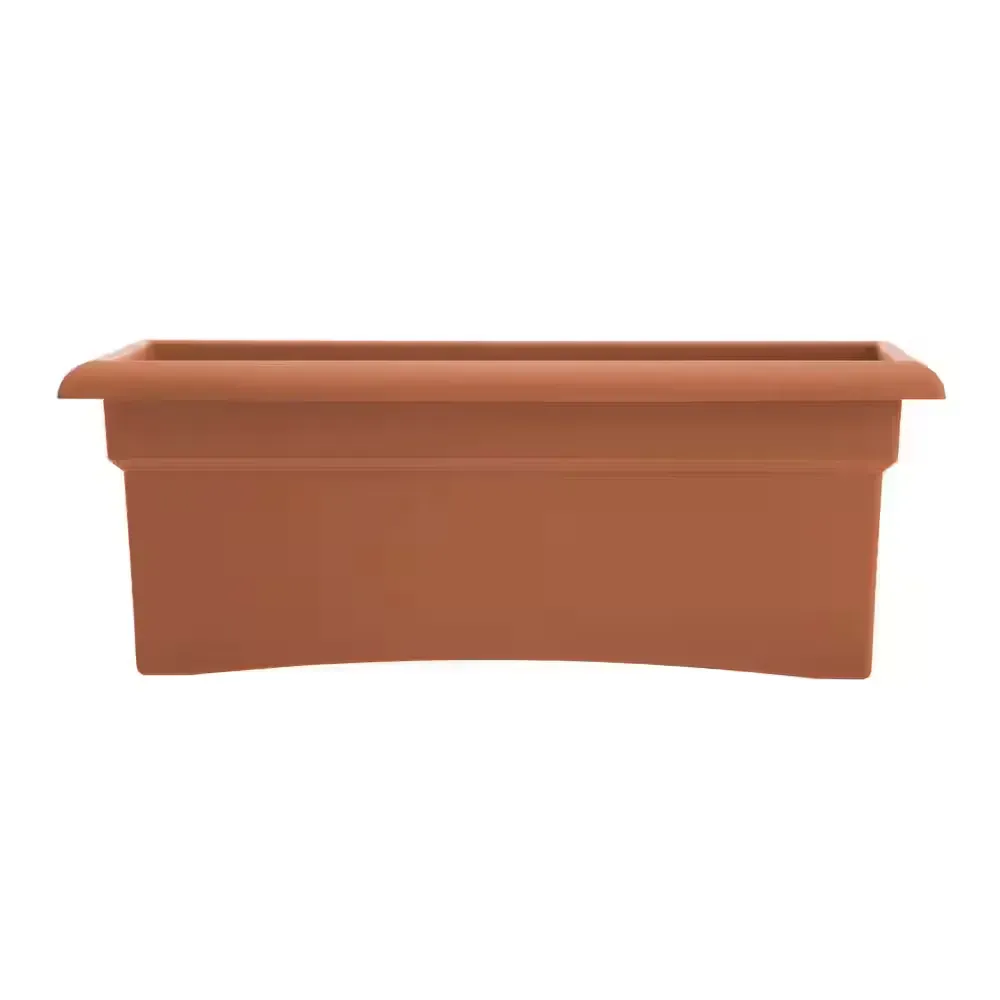 Veranda 26 in. Terra Cotta Plastic Window Deck Box Planter - image 1