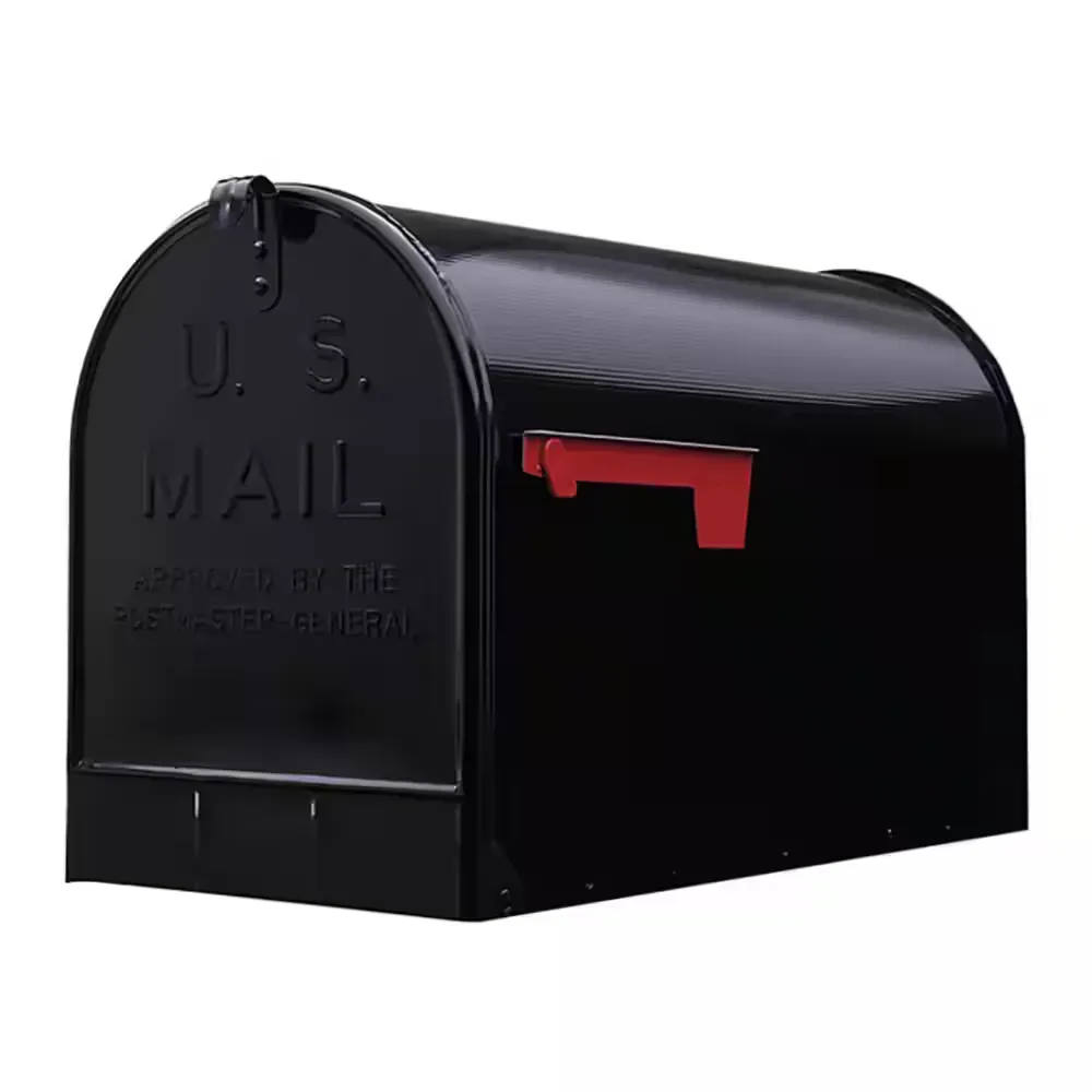 Stanley Black, Extra Large, Steel, Post Mount Mailbox - image 1