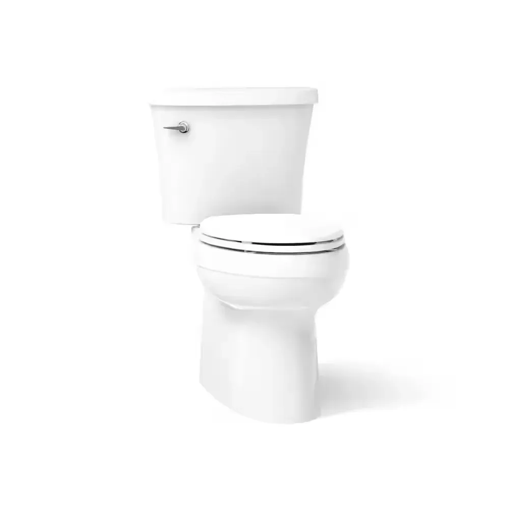 Gleam 12 in. Rough In 2-Piece 1.28 GFP Single Flush Elongated Chair Height Toilet in White with Soft Close Seat - image 1