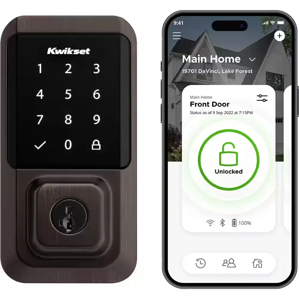 It does not come with keys.HALO Venetian Bronze Single-Cylinder Keypad Electronic Smart Lock Deadbolt featuring SmartKey, Touchscreen and WiFi - image 1