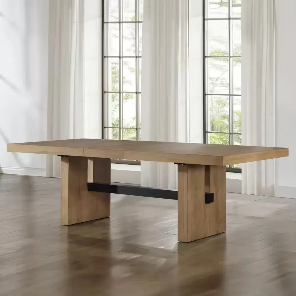 **Legs ONLY** Aubrey Brown Wood 78 in. Trestle Base Dining Table Legs - image 1