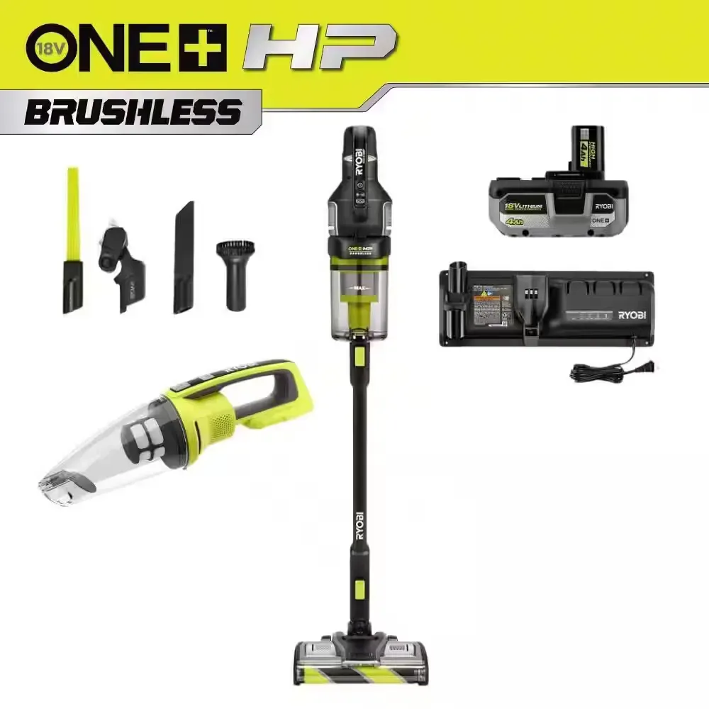 ONE+ HP 18V Brushless Cordless Advanced WHISPER Series Stick Vacuum Kit with Hand Vacuum, 4.0 Ah Battery, and Charger - image 1