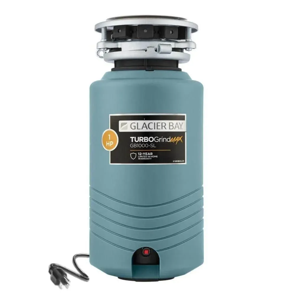 Glacier Bay TurboGrind Max 1 hp. Continuous Feed Garbage Disposal with Power Cord - image 1