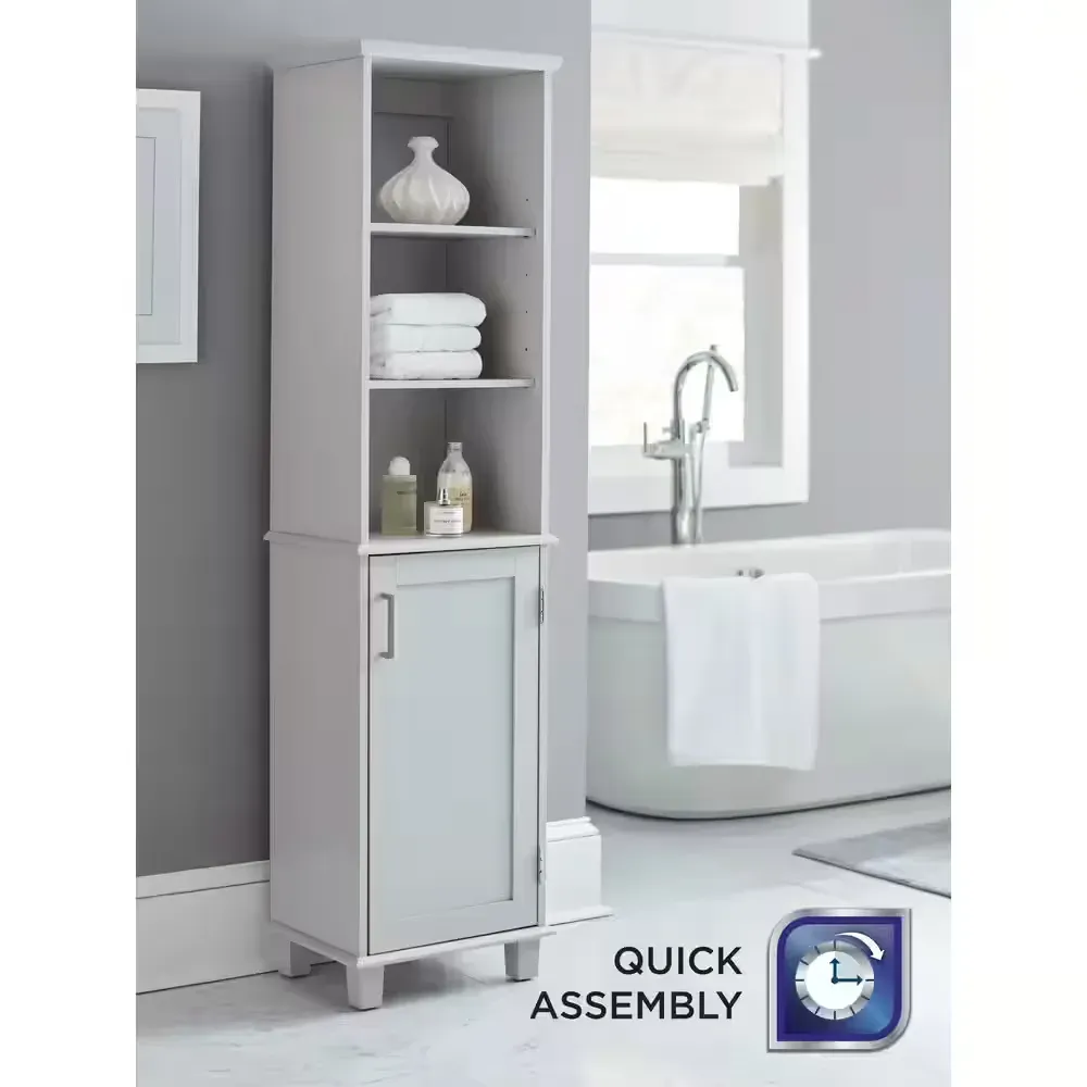 Shaker Style 16 in. W x 12 in. D x 62.25 in. H Linen Cabinet in Dove Gray - image 1