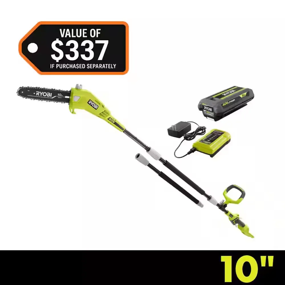 40V 10 in. Cordless Battery Pole Saw with 2.0 Ah Battery and Charger - image 1