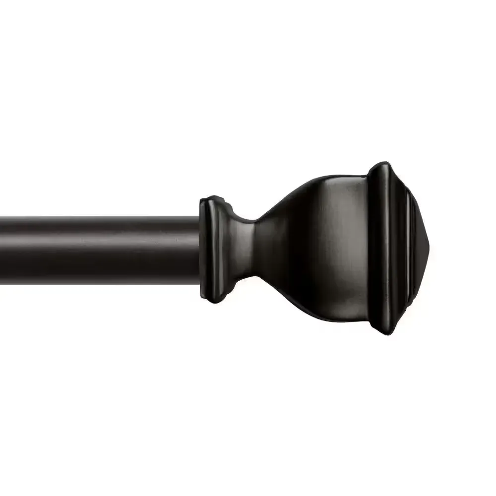 Napoleon 66 in. - 120 in. Adjustable 1 in. Single Curtain Rod Kit in Matte Bronze with Finial - image 1