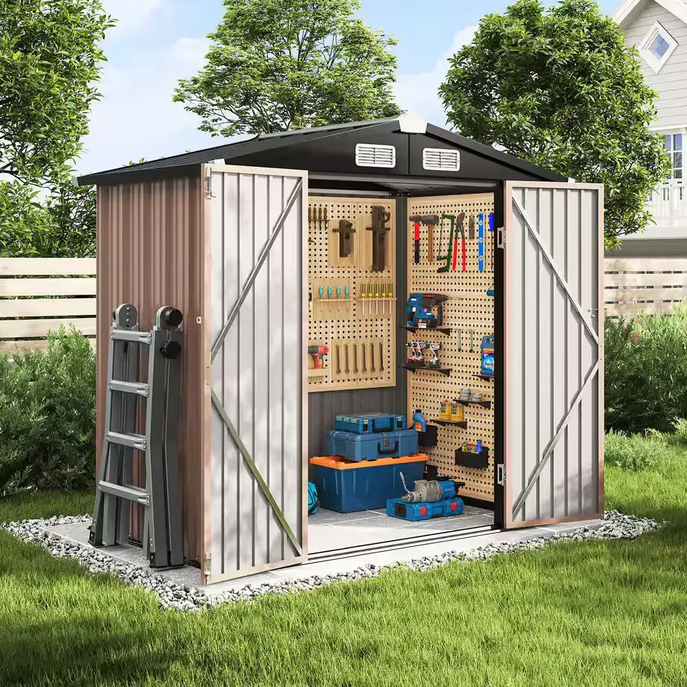 6 ft. W x 4 ft. D Metal Storage Shed for Garden and Backyard (25 sq. ft. ) - image 1