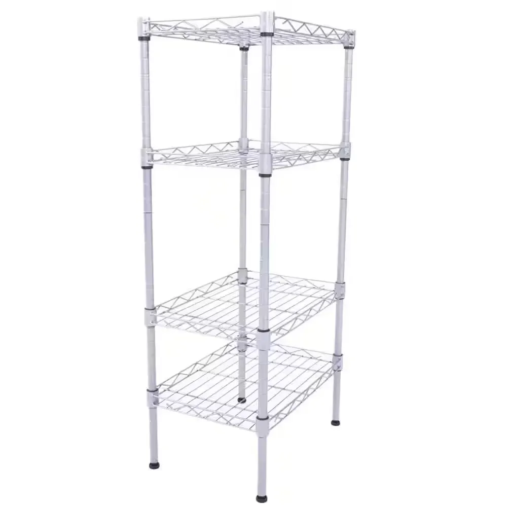 Silver 4-Tier Heavy Duty Steel Freestanding Garage Storage Shelving Unit (9.84 in. W x 31.5 in. H x 13.78 in. D) - image 1