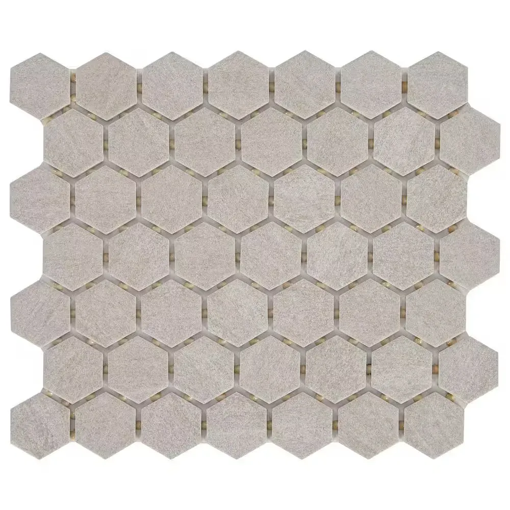 Nova Falls Gray 10 in. x 12 in. Glazed Ceramic Hexagon Mosaic Tile (9.72 sq. ft./Case) - image 1