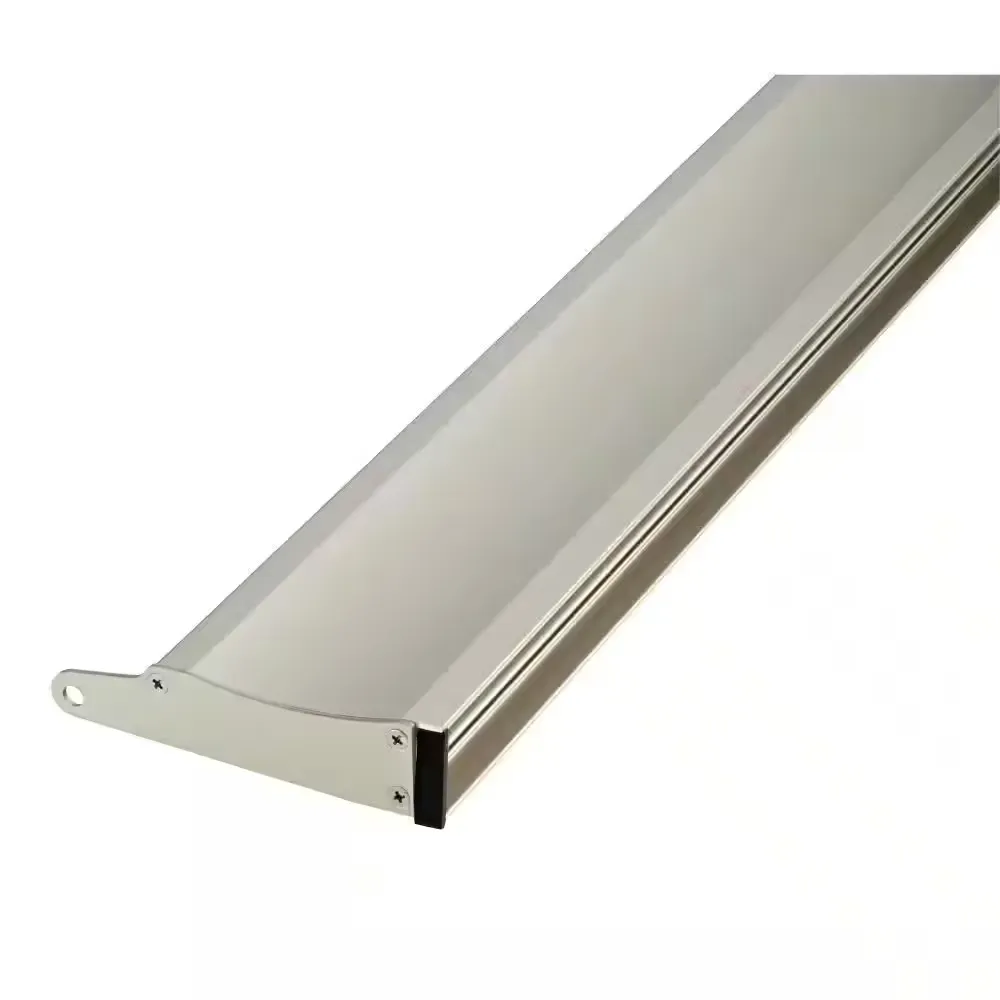 27-36 in. Contemporary Semi-Frameless Pivoting Shower Door Track Assembly Kit 4.6 in W x 1.6 in D, in Nickel (6mm Glass) - image 1