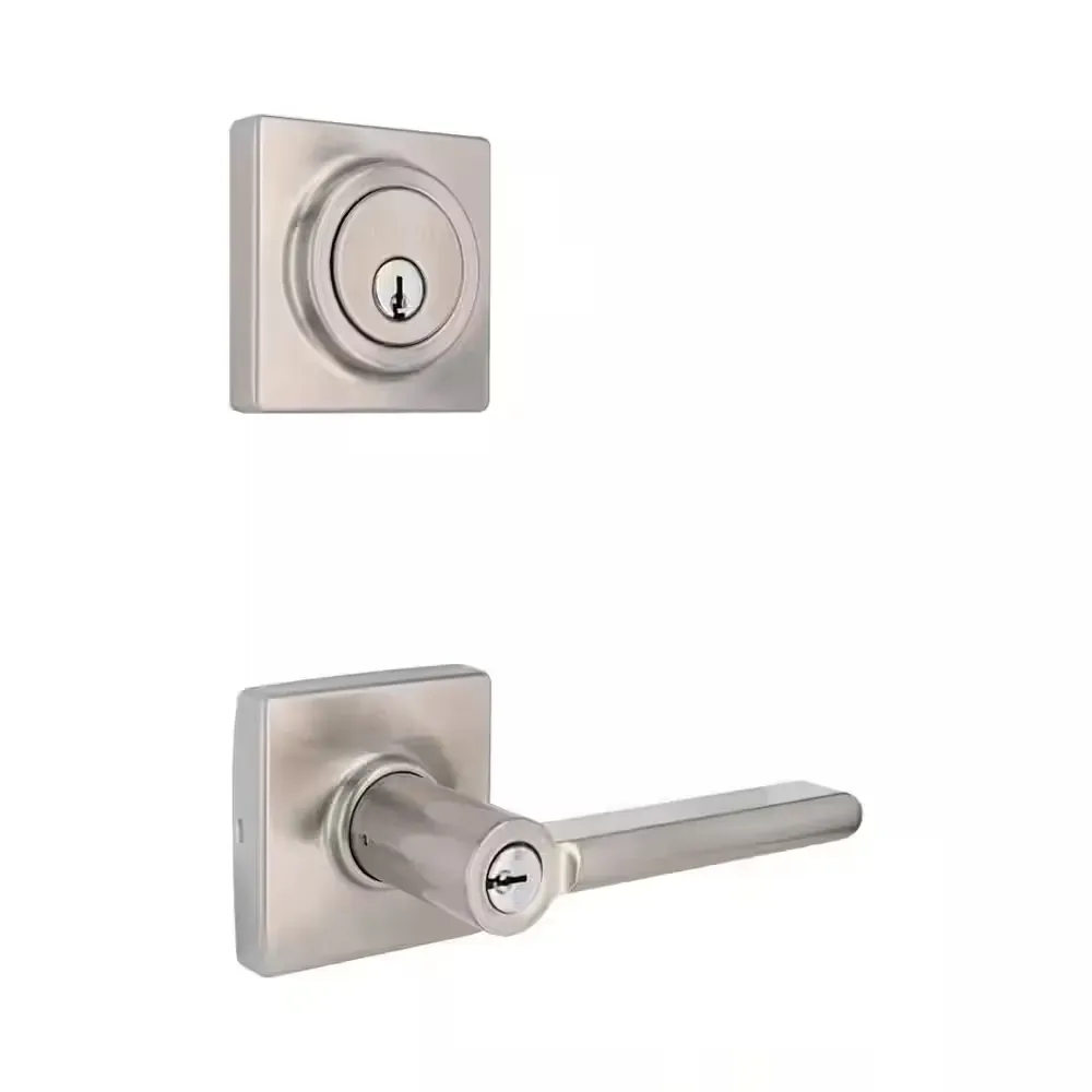 Tonebridge Satin Nickel Single Cylinder Combo Pack with Square Rose - image 1