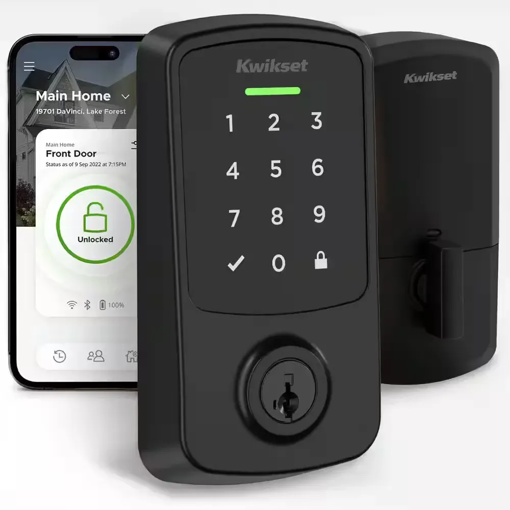 Aura Reach Matte Black Bluetooth + Matter Over Thread Enabled Smart Lock Deadbolt with Smart Home Integration - image 1