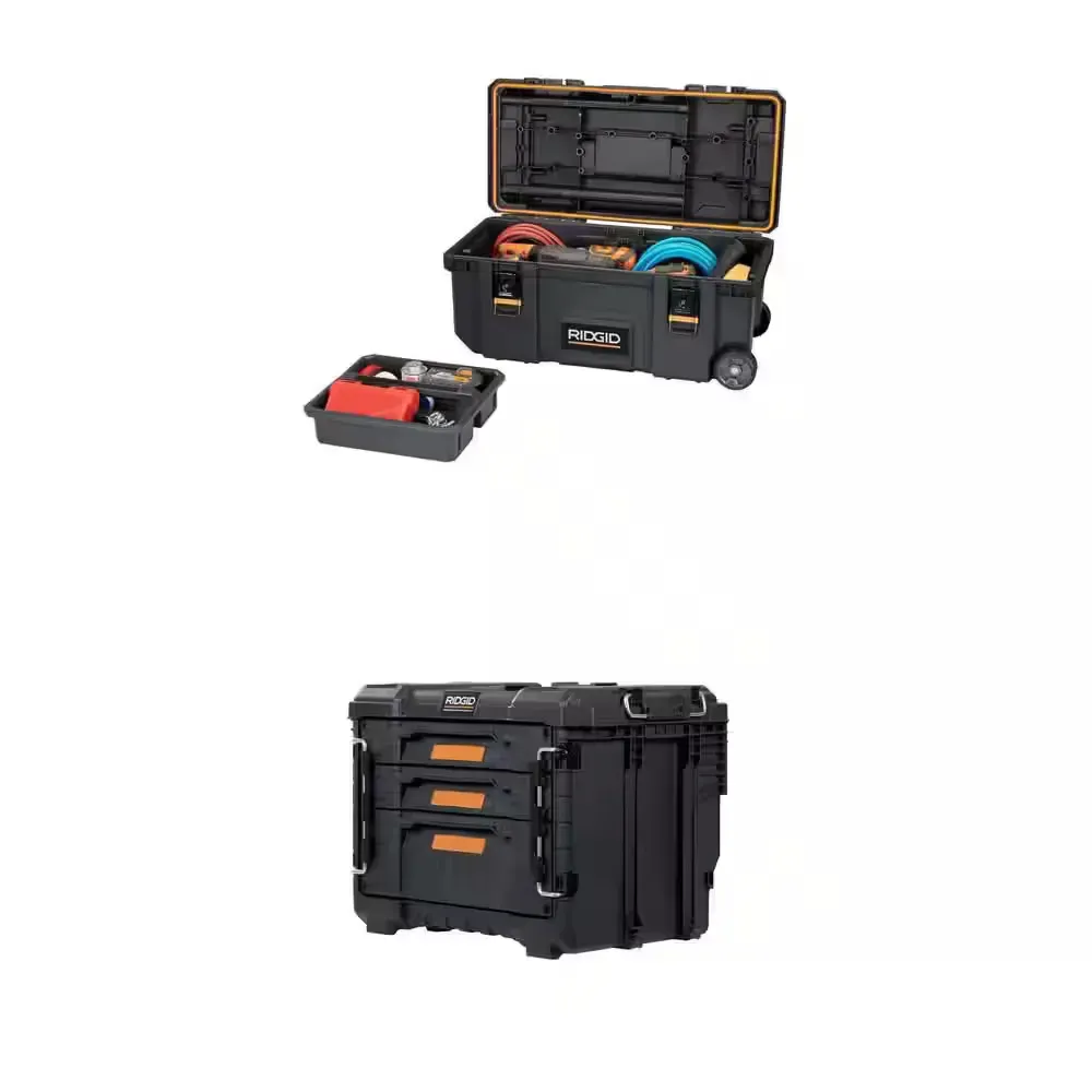 RIDGID Pro Gear System Gen 2.0 14.6 in. W Black Resin XL 3 Drawer Durable Hand Tool Box with Dividers For Internal Organization - image 1