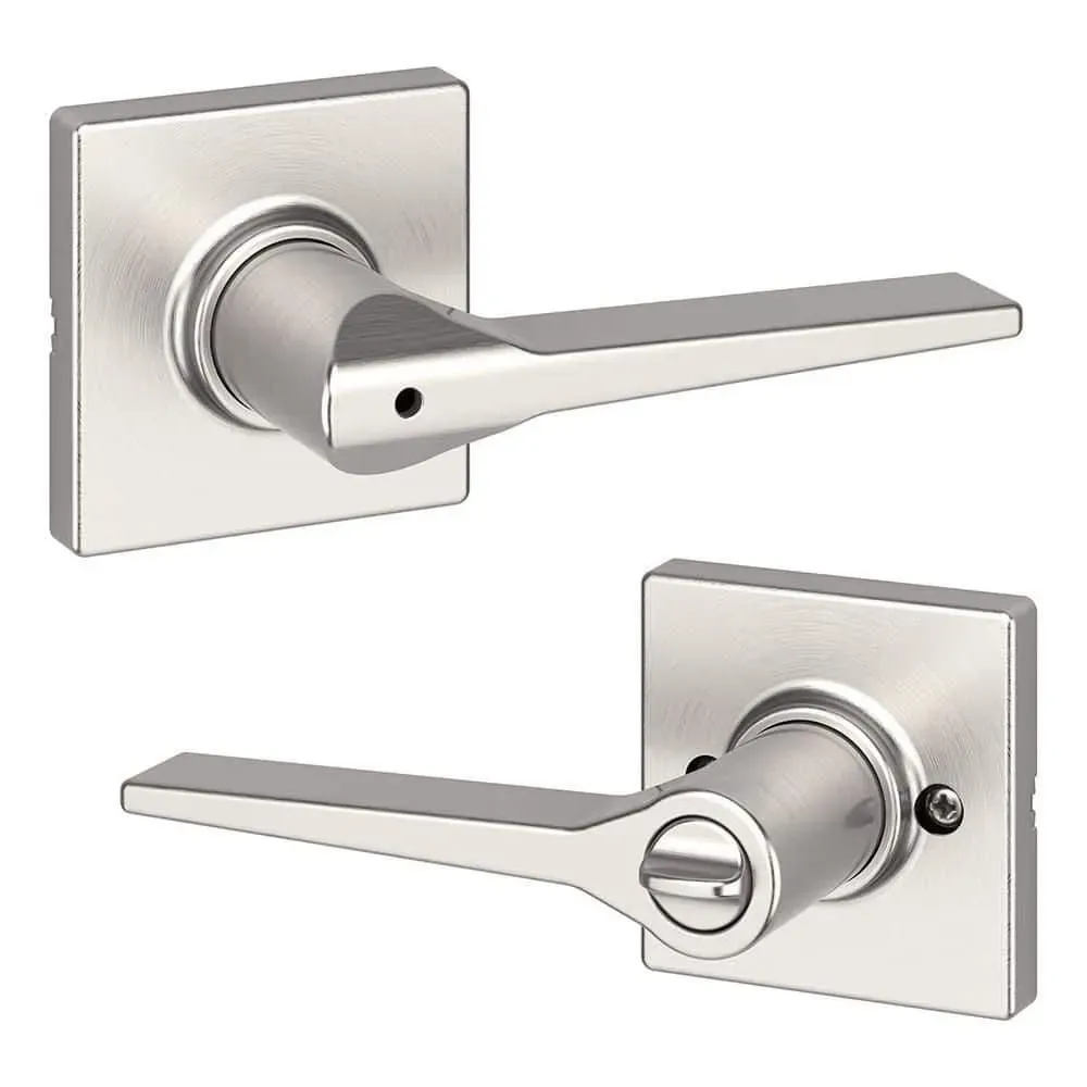 Kwikset Hollis Satin Nickel Bed/Bath Privacy Door Handle - image 1